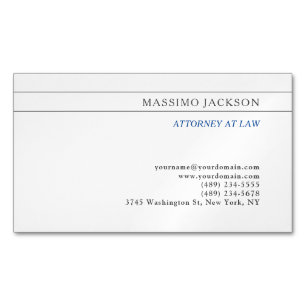 Tarjeta De Visita Magnética Consultor Blanco Negro Abogado Profesión Jurídica