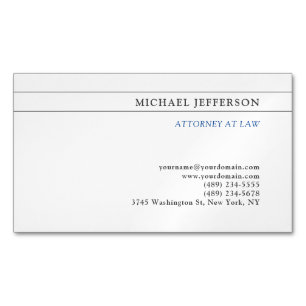 Tarjeta De Visita Magnética Consultor de blanco y negro Abogado profesión