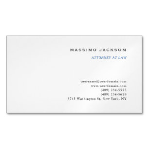 Tarjeta De Visita Magnética Consultor de blanco y negro Abogado profesión jurí