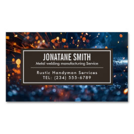 Tarjeta De Visita Magnética Contratista profesional de soldadura Metalizado