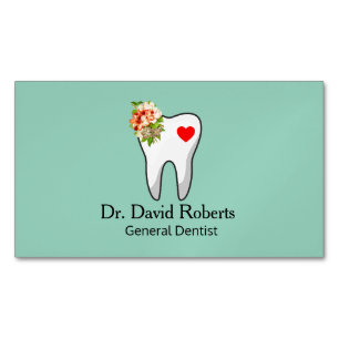Tarjeta De Visita Magnética Corazón de diente dental