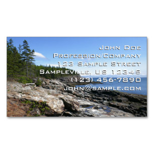 Tarjeta De Visita Magnética Costa de la isla Bar en el Parque Nacional Acadia