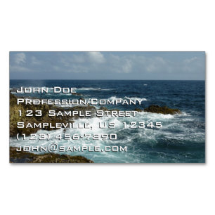 Tarjeta De Visita Magnética Costa Rocosa y Océano Azul de Aruba