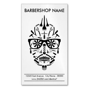 Tarjeta De Visita Magnética cráneo del azúcar de la barbería
