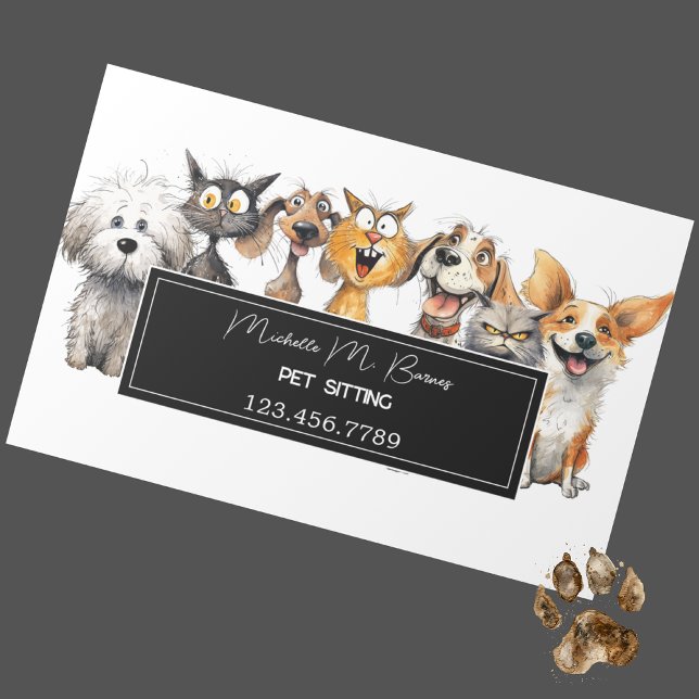 Tarjeta De Visita Magnética Crazy Crazy Cats Perros Animales Cuidado Mascota S (Subido por el creador)