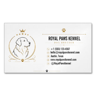 Tarjeta De Visita Magnética Criador de Perros de Lujo Personalizado  