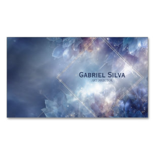 Tarjeta De Visita Magnética Cristal celeste eéreo brillante