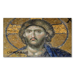 Tarjeta De Visita Magnética Cristo Pantocrátor Mosaico Icónico Religioso Roman