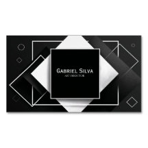 Cuadrado geométrico minimalista en capas blanco y
