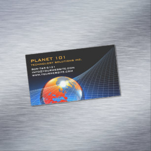Tarjeta De Visita Magnética Cuadrícula de globo
