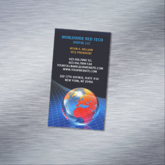 Tarjeta De Visita Magnética Cuadrícula de globo