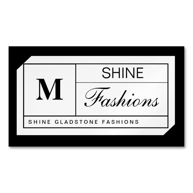 Tarjeta De Visita Magnética Cuadrícula de monograma (Anverso)