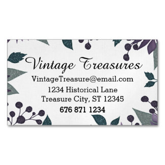 Tarjeta De Visita Magnética Cualquier patrón floral de color Woodsy Boho de co