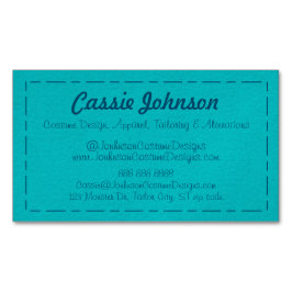 Tarjeta De Visita Magnética Cuero falso moderno de color turquesa