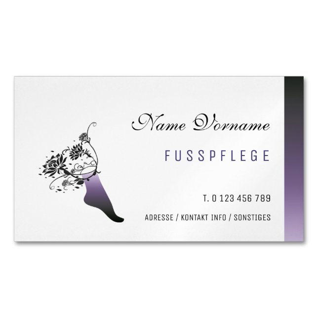 Tarjeta De Visita Magnética Cuidado de pie (Anverso)