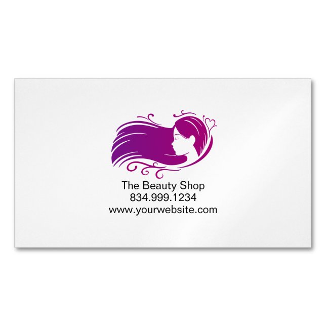 Tarjeta De Visita Magnética Custom Beauty Salon Magnetic Business Card (Anverso)