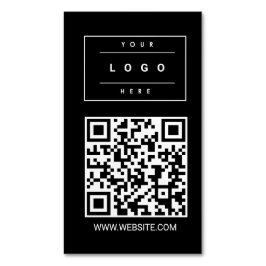 Tarjeta De Visita Magnética Custom Black Business Logo and Website Magnet Card