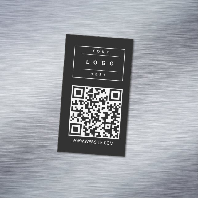 Tarjeta De Visita Magnética Custom Black Business Logo and Website Magnet Card (In Situ)