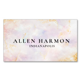 Tarjeta De Visita Magnética Custom Glitter Blue Opal Stone Background