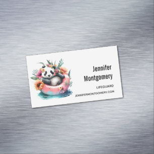 Tarjeta De Visita Magnética Cuto Panda Chilling en un tubo interno
