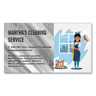 Tarjeta De Visita Magnética Dama de limpieza   Maid