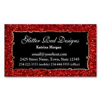 Tarjeta de visita magnética de elegancia roja purp