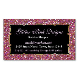 Tarjeta de visita magnética de la elegancia rosa d