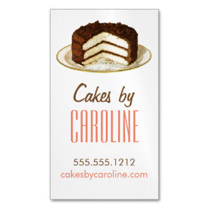 Tarjeta de visita magnética de la torta del