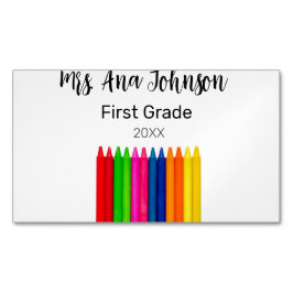 Tarjeta De Visita Magnética De vuelta a la escuela, los crayones añaden el año