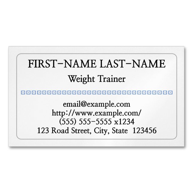 Tarjeta de visita magnética del instructor (Anverso)