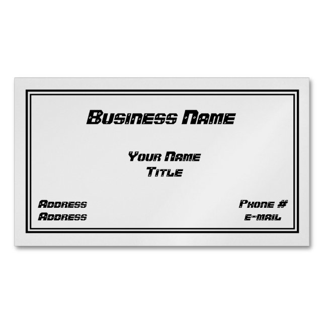 Tarjeta de visita magnética del mecánico y del (Anverso)