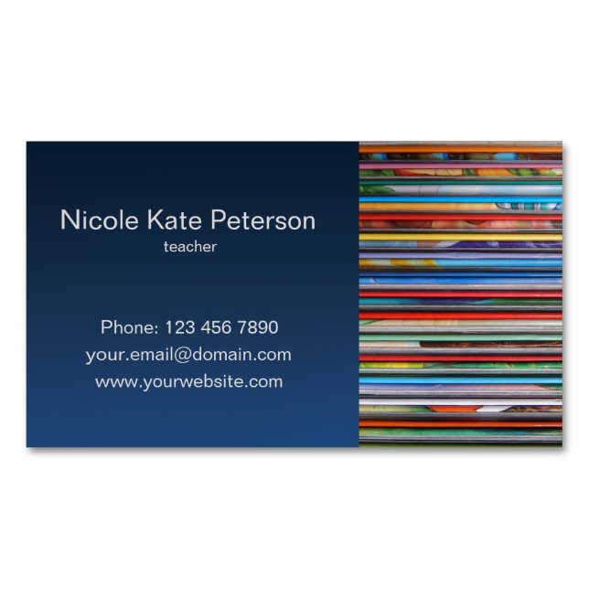 tarjeta de visita magnética del profesor (Anverso)