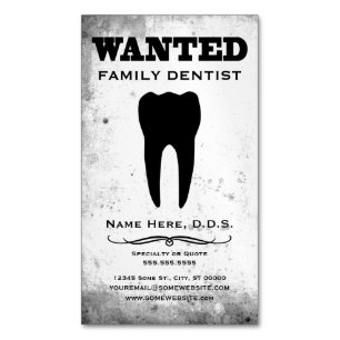 Tarjeta De Visita Magnética Dentist Wanted Poster