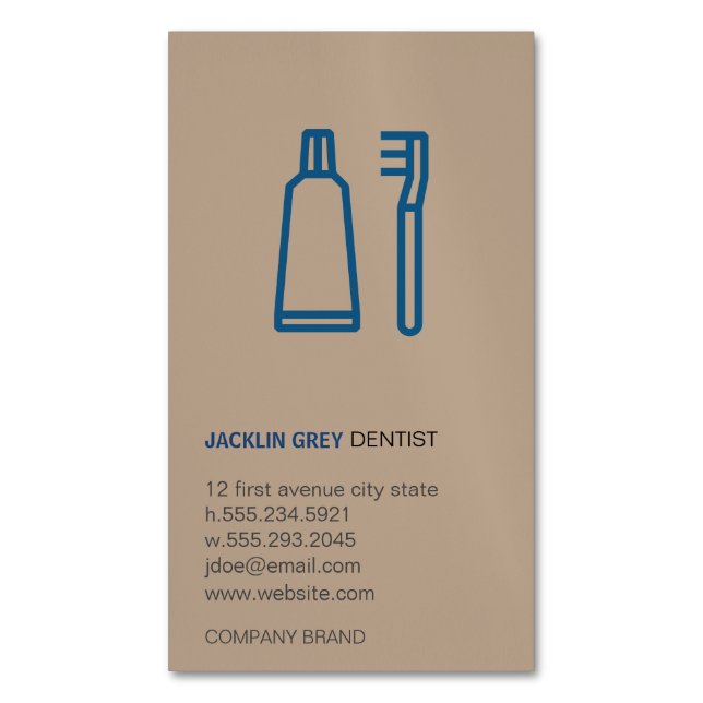 Tarjeta De Visita Magnética Dentista (Frente vertical)