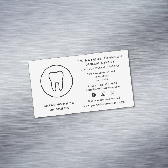 Tarjeta De Visita Magnética Dentista dental Clínica dental Odontología Medios  (In Situ)