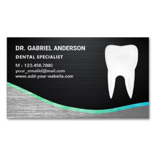 Tarjeta De Visita Magnética Dentista dental de Clínica Dental Carbon Fiber Ste