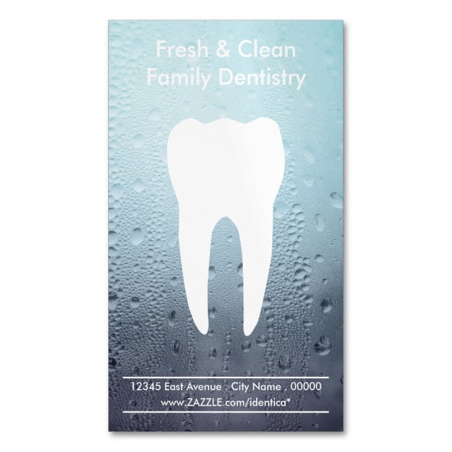 Tarjeta De Visita Magnética Dentistry Water Drops Magnetic (Frente vertical)