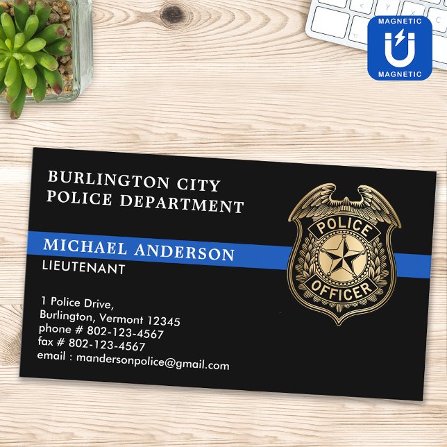 Tarjeta De Visita Magnética Departamento de Policía Personalizado Emblema Apli (Subido por el creador)