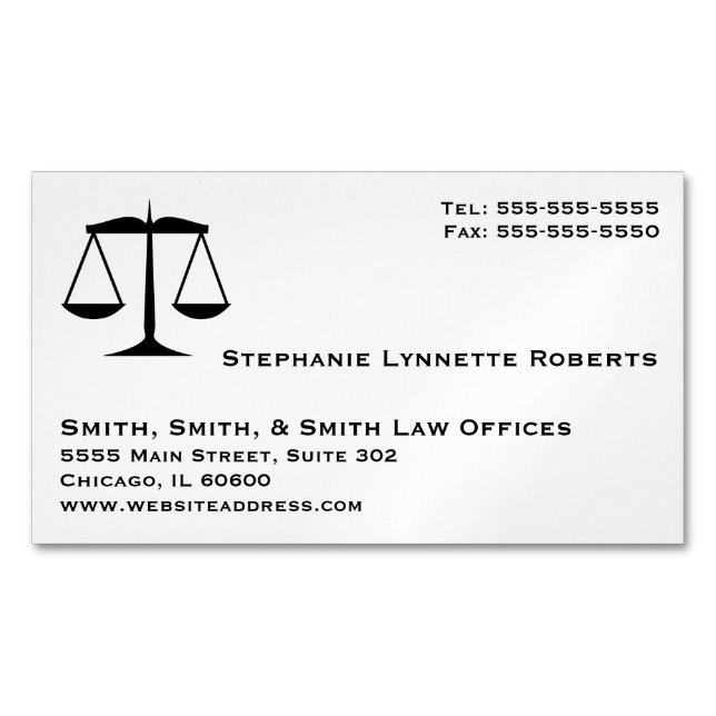 Tarjeta De Visita Magnética Derecho profesional (Anverso)