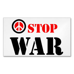 Tarjeta De Visita Magnética Detener el eslogan de guerra