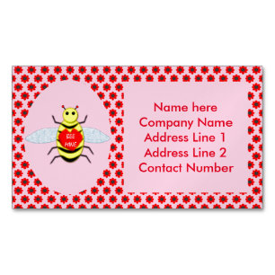 Tarjeta De Visita Magnética Día de San Valentín Cute Bee Personalizado