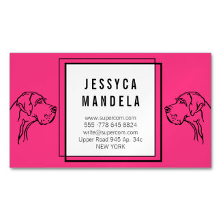 Tarjeta De Visita Magnética Dibujo moderno de grandes danes