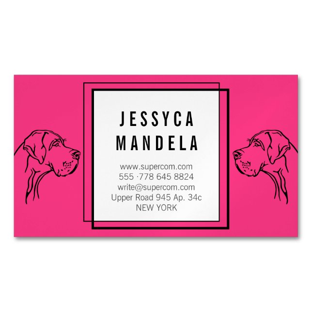 Tarjeta De Visita Magnética Dibujo moderno de grandes danes (Anverso)