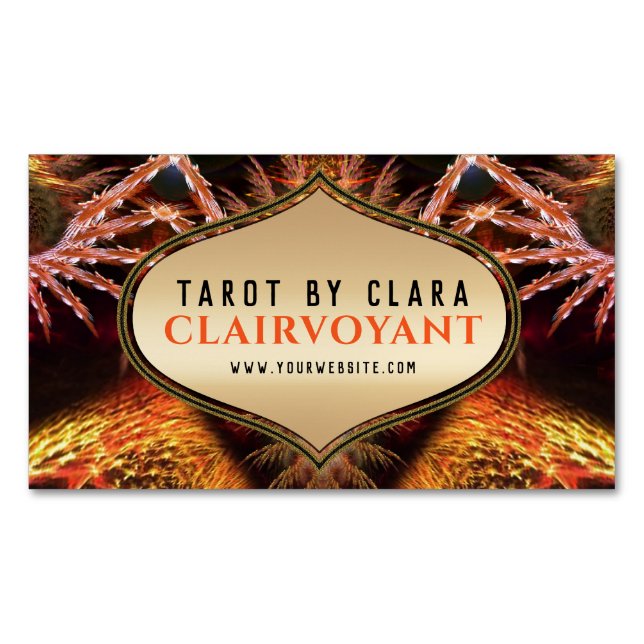 Tarjeta De Visita Magnética Diosa Templo Fractal Fantasía 01 (Anverso)