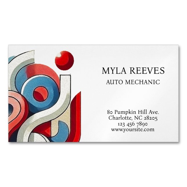 Tarjeta De Visita Magnética Diseño abstracto vibrante personalizado (Anverso)