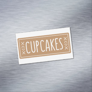 Tarjeta De Visita Magnética Diseño de emblema de panadería de cupcakes vintage