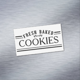 Tarjeta De Visita Magnética Diseño de emblema de panadería de galletas de fili
