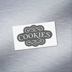 Tarjeta De Visita Magnética Diseño de emblema de panadería de galletas filigra