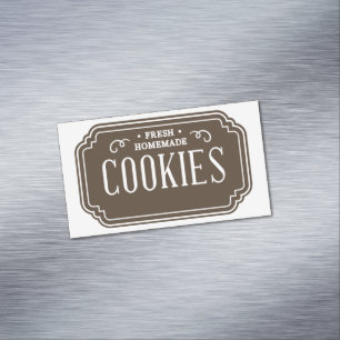 Tarjeta De Visita Magnética Diseño de emblema de panadería de galletas filigra