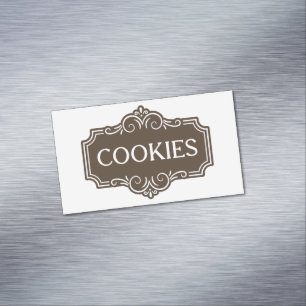 Tarjeta De Visita Magnética Diseño de emblema de panadería de galletas filigra